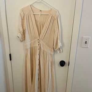 Free people cream maxi dress size M